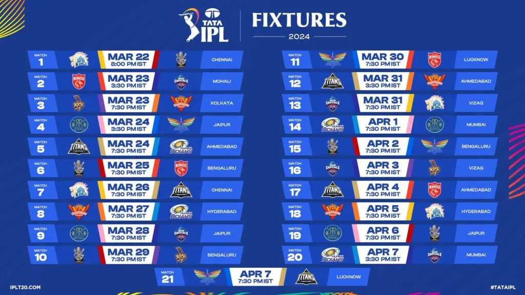 Ipl 2024 schedule