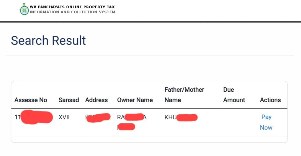 Panchayat Tax Payment Online