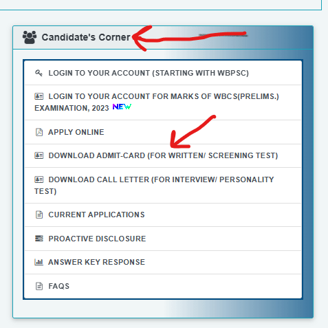 PSC Clerkship Admit Card