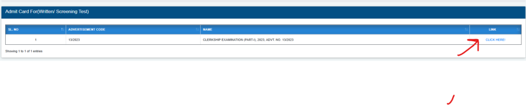 PSC Clerkship Admit Card