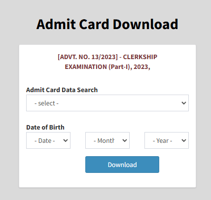 PSC Clerkship Admit Card