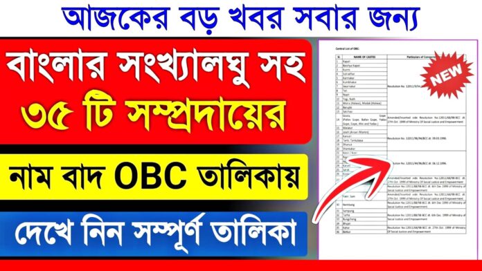 Obc Certificate List In West Bengal