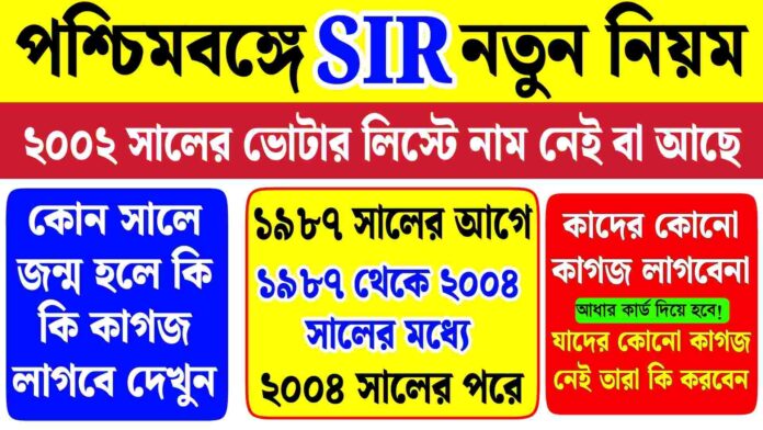 SIR Documents List West Bengal SIR Documents List West Bengal