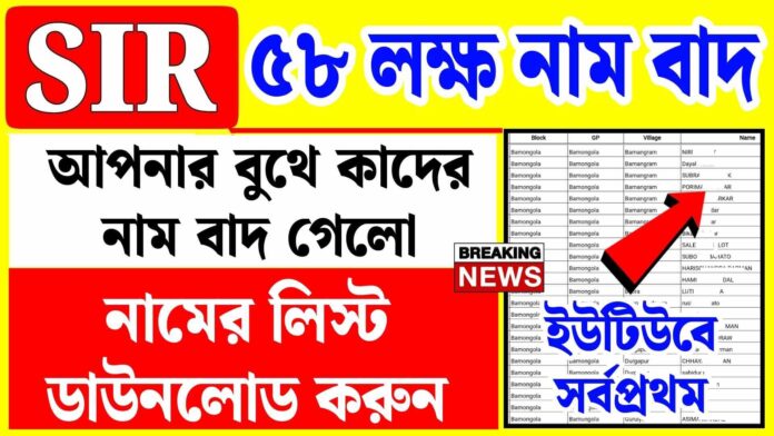 SIR Draft Roll West Bengal