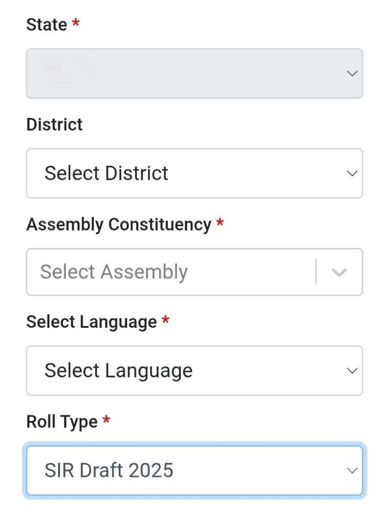 SIR Draft Roll West Bengal