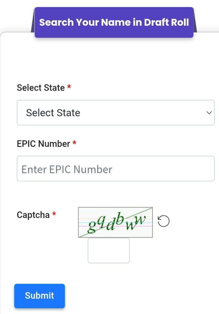 SIR Draft Roll West Bengal